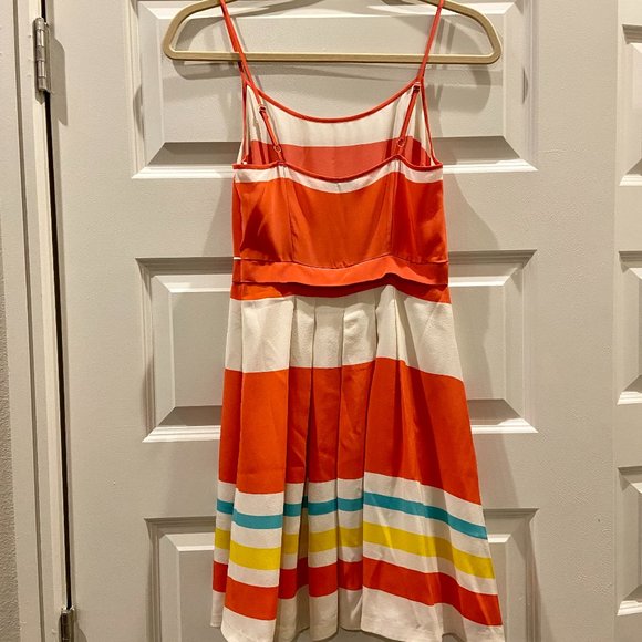 Juicy Couture Red Fiji Striped Silk Dress, size 0 - Picture 2 of 3